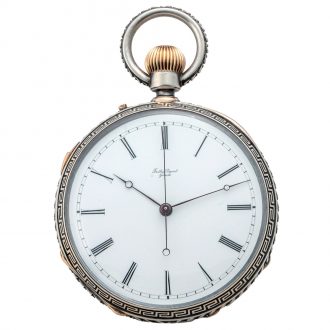 Swiss silver independent jumping center seconds watch Circa 1880