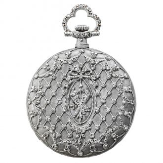 Elegant Swiss platinum pendant watch set with diamonds Circa 1910