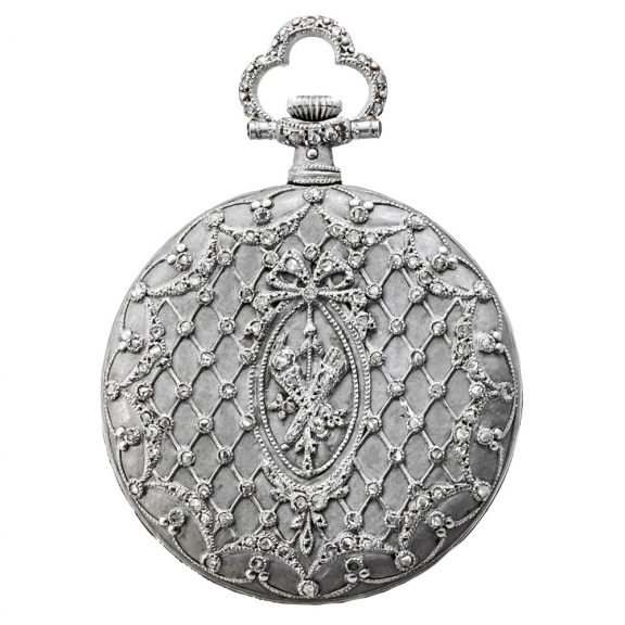 Elegant Swiss platinum pendant watch set with diamonds Circa 1910 Elegant Swiss platinum pendant watch set with diamonds Circa 1910