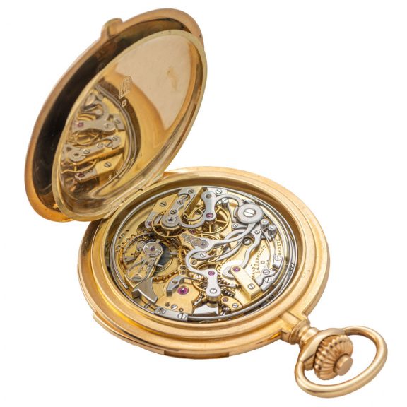 Swiss 18K gold minute repeating chronograph Circa 1910 Swiss 18K gold minute repeating chronograph Circa 1910