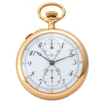 Swiss gold split seconds chronograph with register Circa 1910