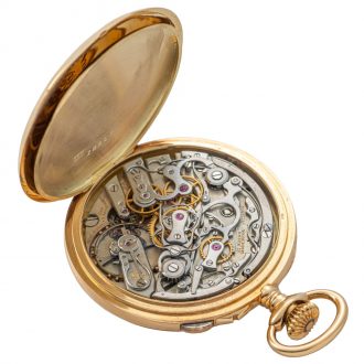 Swiss gold split seconds chronograph with register Circa 1910