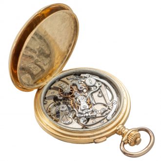 Swiss 18 carat gold split seconds chronograph Circa 1910