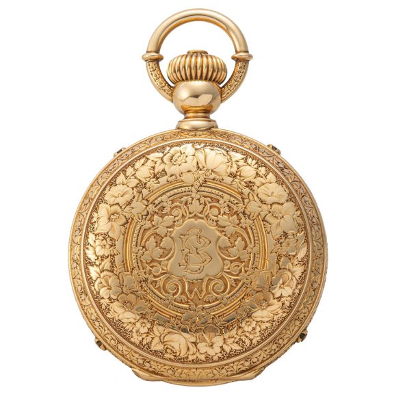 Swiss 18K gold keyless watch with tourbillon Circa 1880 Swiss 18K gold keyless watch with tourbillon Circa 1880