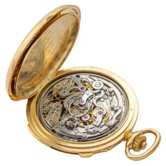 Danish 18K gold minute repeating lever pocket watch Circa 1910
