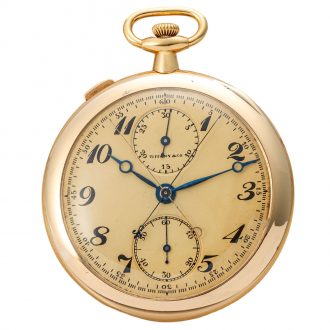 Swiss gold split second chronograph dress watch Circa 1910