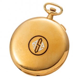 Swiss gold split second chronograph dress watch Circa 1910