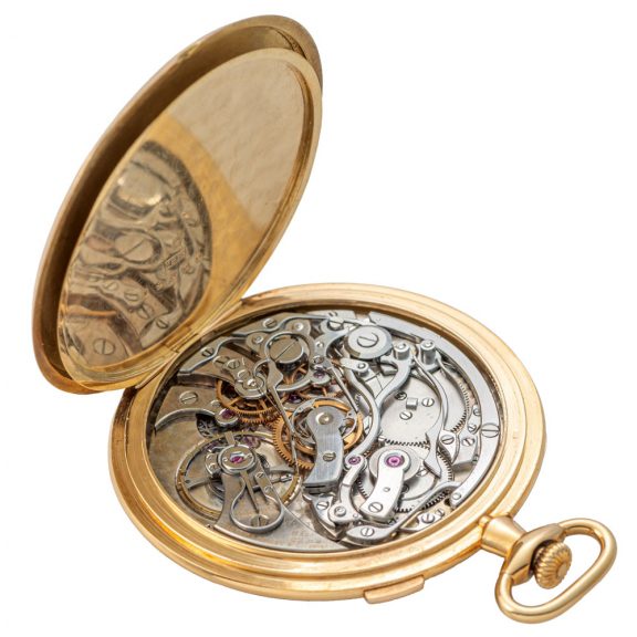 Swiss gold split second chronograph dress watch Circa 1910 Swiss gold split second chronograph dress watch Circa 1910