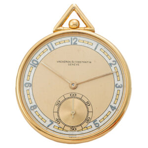 Swiss 18K yellow gold open faced pocket watch Circa 1936