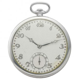 Swiss platinum Art Deco open faced dress watch Circa 1935