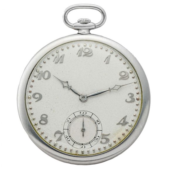 Swiss platinum Art Deco open faced dress watch Circa 1935