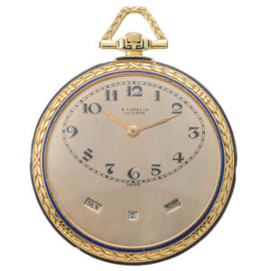 Swiss 18K gold and enamel lever pocket watch Circa 1920