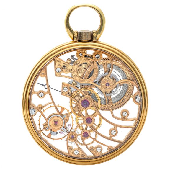 Fine American gold skeletonized keyless dress watch Circa 1980 Fine American gold skeletonized keyless dress watch Circa 1980