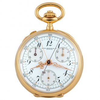 Swiss gold watch with two independent chronographs Circa 1895 Swiss gold watch with two independent chronographs Circa 1895