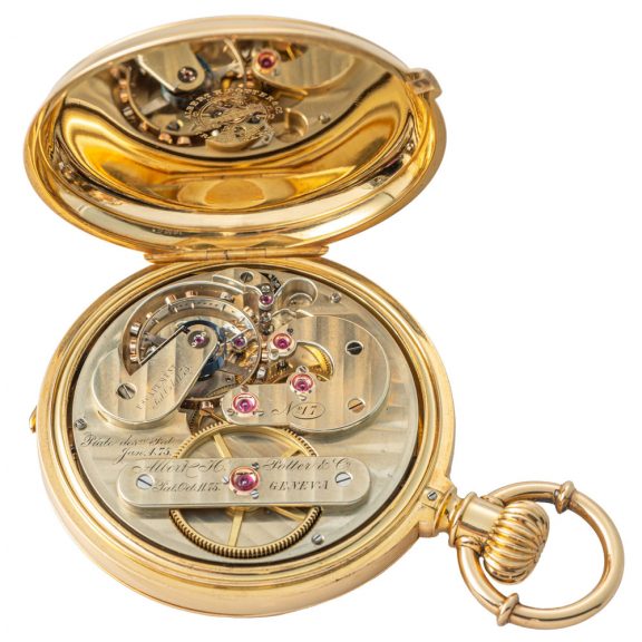 Swiss gold hunting cased chronometer pocket watch Circa 1880 Swiss gold hunting cased chronometer pocket watch Circa 1880