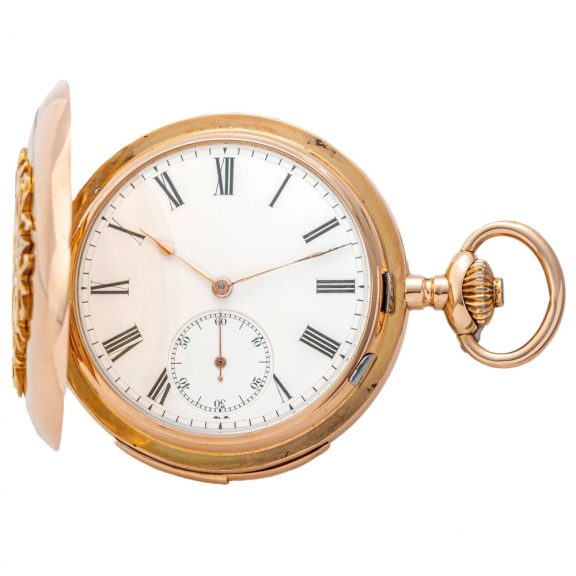 Swiss 18K gold minute repeating pocket watch Circa 1900