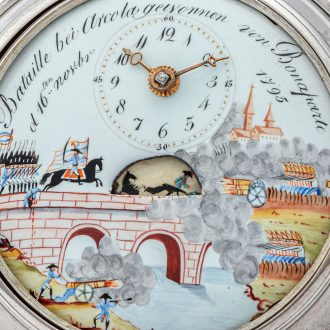 Swiss silver automaton depicting the battle of Arcola Circa 1796