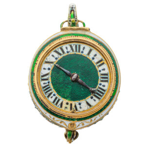 Swiss 22K gold, enamel and agate pendant watch Circa 1630