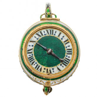 Swiss 22K gold, enamel and agate pendant watch Circa 1630