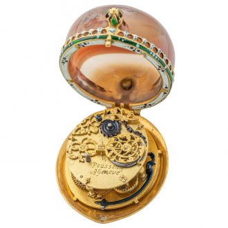 Swiss 22K gold, enamel and agate pendant watch Circa 1630