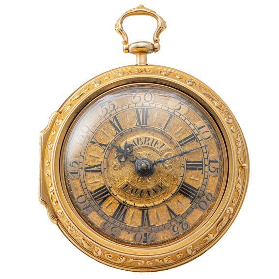 Early Swiss 20 carat gold pair cased pocket watch Circa 1720