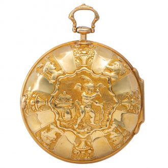Early Swiss 20 carat gold pair cased pocket watch Circa 1720
