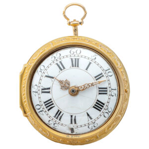 Fine English 20 carat gold repoussé pocket watch Circa 1780