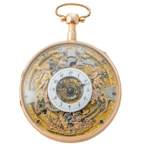 Swiss 18K gold half skeletonized quarter repeater Circa 1820