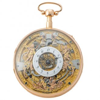 Swiss 18K gold half skeletonized quarter repeater Circa 1820