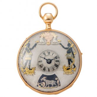 French gold repeater with hidden erotic automaton Circa 1820