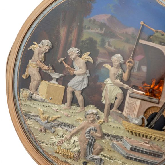 Swiss gold, enamel five motion automaton watch Circa 1800 Swiss gold, enamel five motion automaton watch Circa 1800