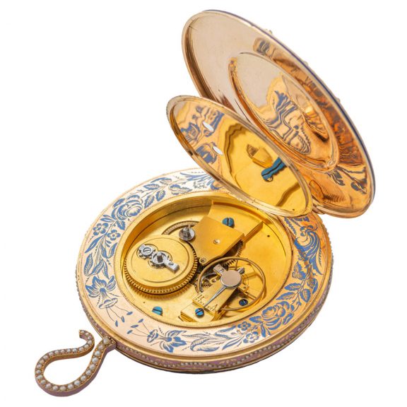 Magnificent Swiss gold Chinese lotus watch Circa 1820 Magnificent Swiss gold Chinese lotus watch Circa 1820