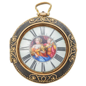 Exceptional Swiss gold and enamel pendant watch Circa 1695