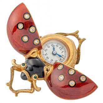 Swiss gold form watch in the shape of a ladybug Circa 1880