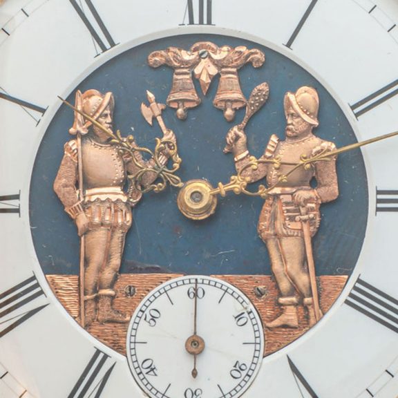 Swiss gold quarter repeating automaton watch Circa 1890 Swiss gold quarter repeating automaton watch Circa 1890