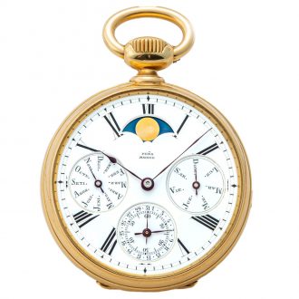 Historical Swiss gold watch with five complications Circa 1865