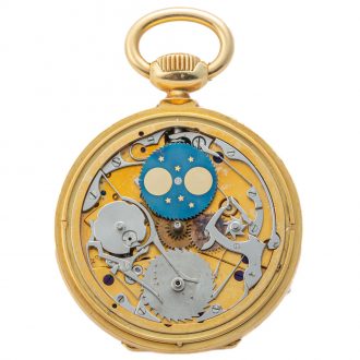 Historical Swiss gold watch with five complications Circa 1865