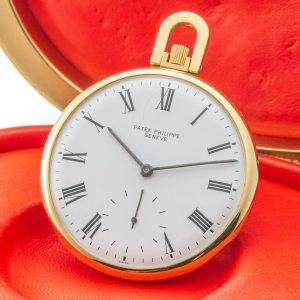 Swiss yellow gold open faced lever pocket watch Circa 1980