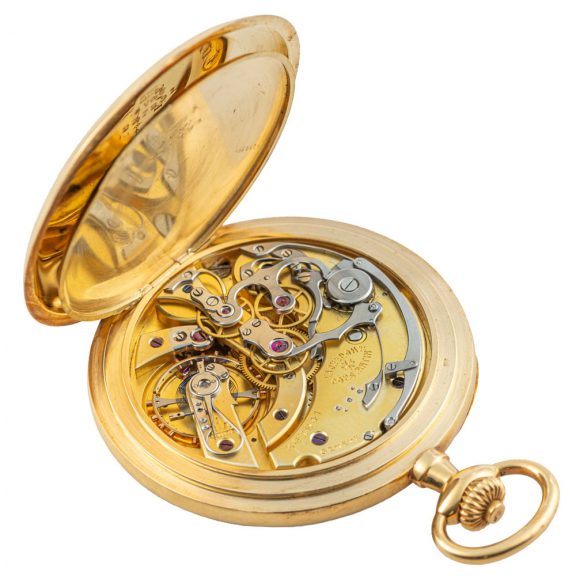 Swiss 18K yellow gold open faced chronograph Circa 1915 Swiss 18K yellow gold open faced chronograph Circa 1915