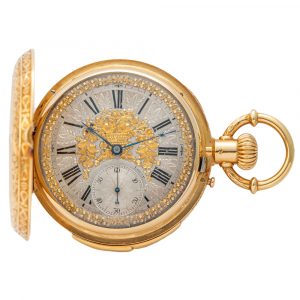 Swiss gold repeater made for the Hispanic market Circa 1890