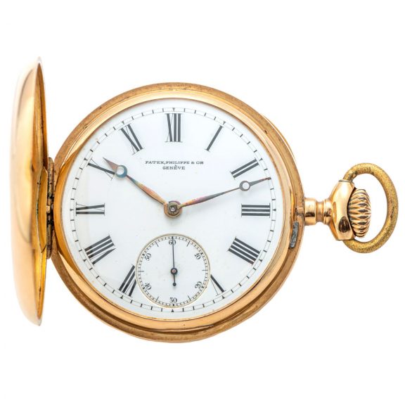 Swiss pink gold half hunting cased pocket watch Circa 1905