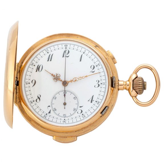 Large Swiss gold minute repeating chronograph Circa 1890