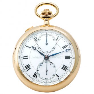 Swiss gold chronograph with 60 minute register Circa 1910