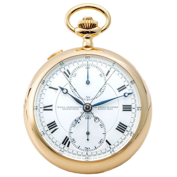 Swiss gold chronograph with 60 minute register Circa 1910