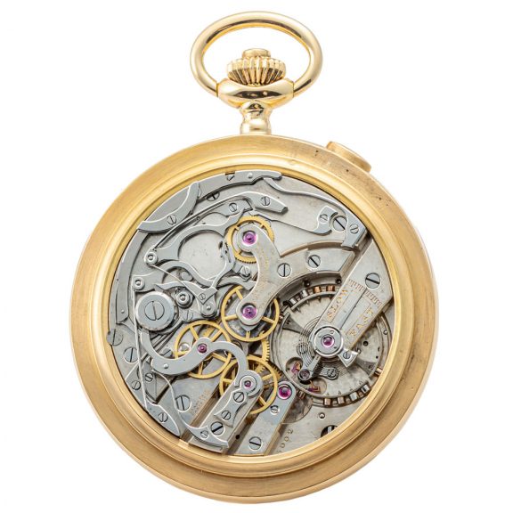 Swiss gold chronograph with 60 minute register Circa 1910 Swiss gold chronograph with 60 minute register Circa 1910