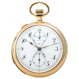 Swiss 18 carat gold split seconds chronograph Circa 1910