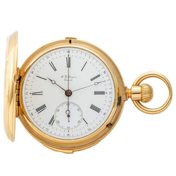 Swiss 18K gold minute repeating chronograph Circa 1900 Swiss 18K gold minute repeating chronograph Circa 1900