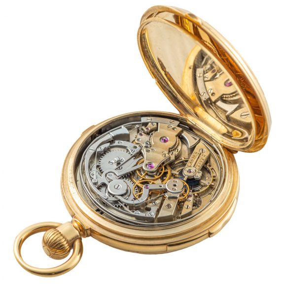 Swiss 18K gold minute repeating chronograph Circa 1900 Swiss 18K gold minute repeating chronograph Circa 1900