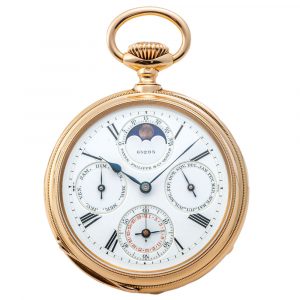 Swiss gold watch with engraved coat of arms Circa 1885