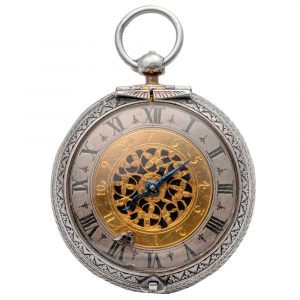 Early Swiss silver single hand keywinding pocket watch Circa 1660